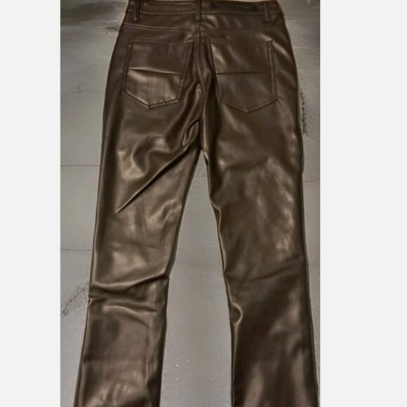 Rockstar Original Petrus Brown PU Stacked Flare Leather Jean Men's size 32 - Picture 11 of 11